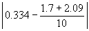 abs(0.334-(1.7+2.09)/10)