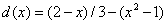 d(x) = (2-x)/3-(x^2-1)