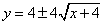 y = 4+-4sqrt(x+4)