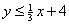 y <= (1/3)x+4